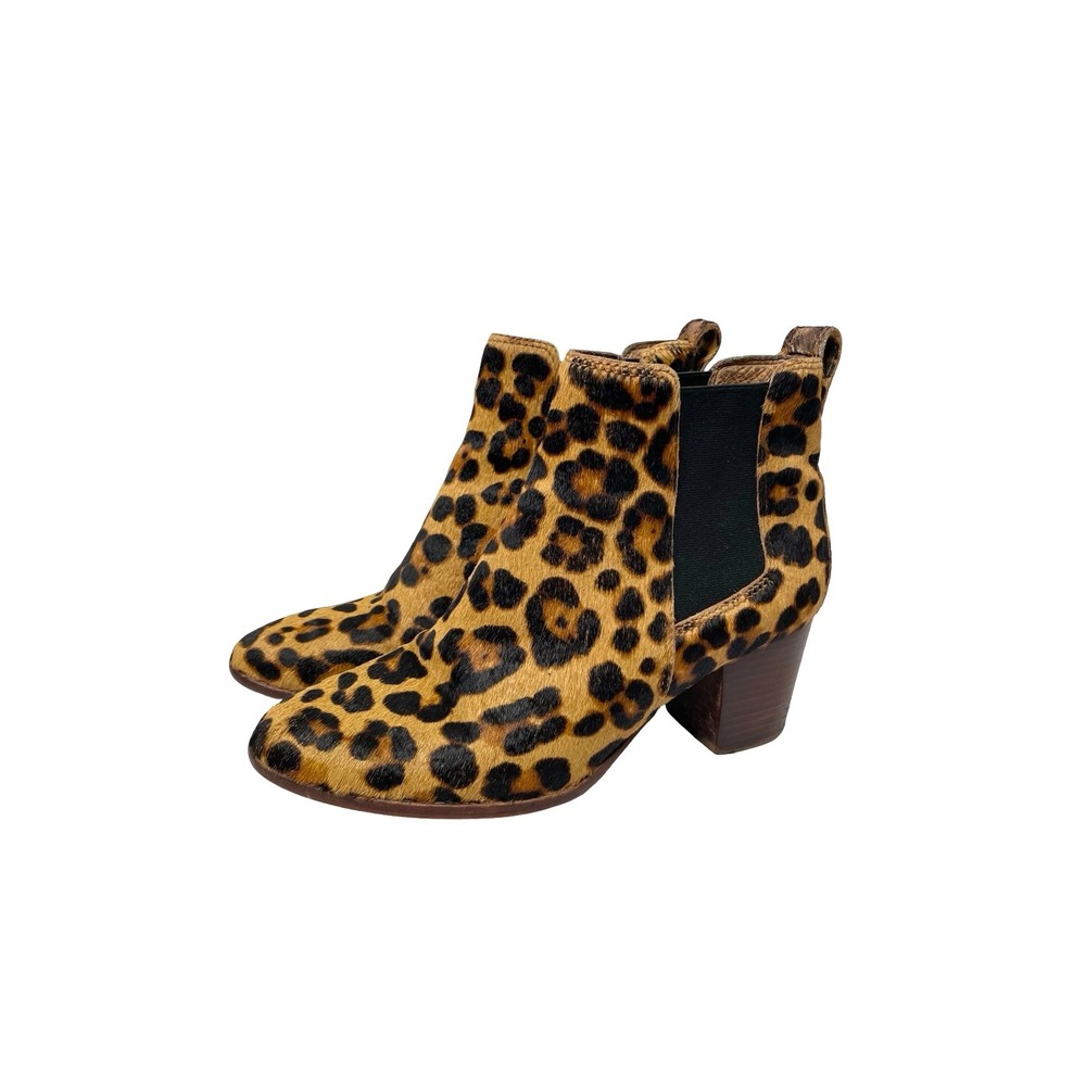Madewell The Regan Boots in Leopard Calf Hair Size 8 animal fall boho